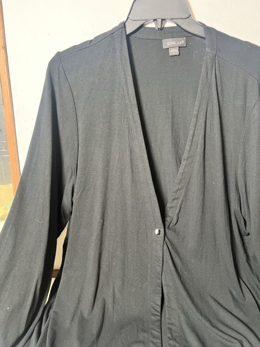 J Jill Wearever Collection Womens L  Black Single Button Cardigan.     J - Picture 3 of 7